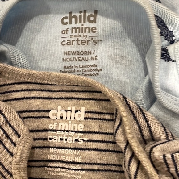 2 Carter’s child of mine Newborn Long Sleeve Onesie - Picture 6 of 6